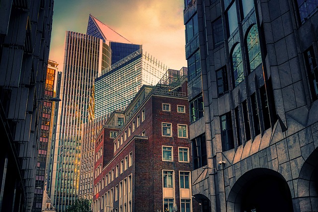 London buildings at dusk